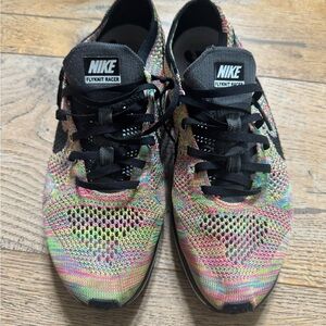 Nike flyknit racer rainbow size 10.5